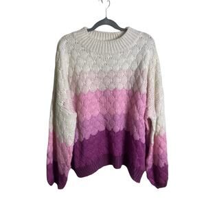 Listicle Pink Ombre Sweater L